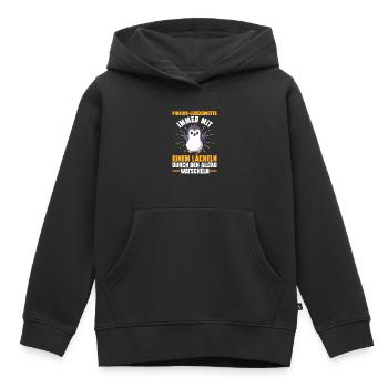 Pingouin mignon - Sweat Premium à capuche enfant bio - noir - Devant - AI Model Kid Male (0cm)