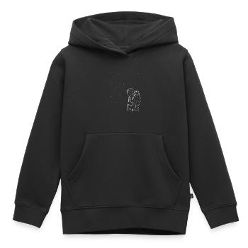 Astronaut im Weltall schaut nachdenklich - Kinder Premium Organic Hoodie - Schwarz - Vorne - AI Model Kid Male (0cm)