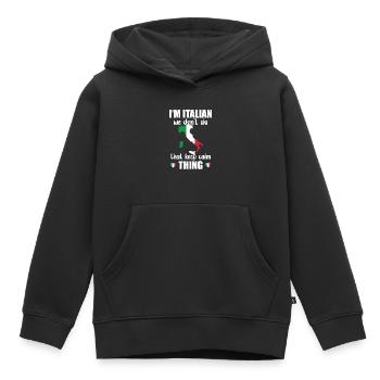 Italien Ne Pas Garder Calme Chose Nationalité - Sweat Premium à capuche enfant bio - noir - Devant - AI Model Kid Male (0cm)