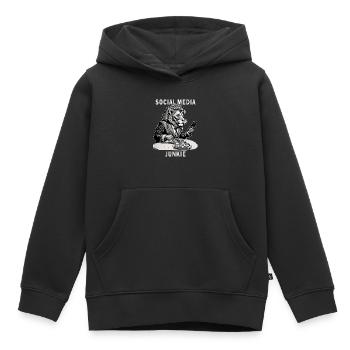 SMARTPHONE SOCIAL MEDIA JUNKIE - Kids Premium Organic Hoodie - black - Front - AI Model Kid Male (0cm)