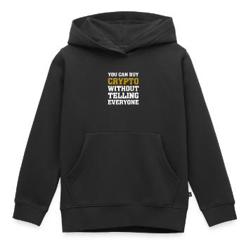 Sie können Krypto kaufen, ohne es jedem zu erzählen - Kinder Premium Organic Hoodie - Schwarz - Vorne - AI Model Kid Male (0cm)
