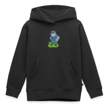 Chien, Policier, Police - Sweat Premium à capuche enfant bio - noir - Devant - AI Model Kid Male (0cm)