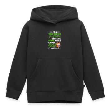 Écologiste - Sweat Premium à capuche enfant bio - noir - Devant - AI Model Kid Male (0cm)