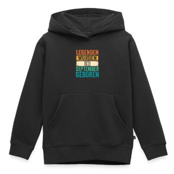 Les légendes sont nées en septembre - Sweat Premium à capuche enfant bio - noir - Devant - AI Model Kid Male (0cm)