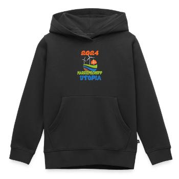 Ship of Fools Utopia 2024 - Dates - Kids Premium Organic Hoodie - black - Front - AI Model Kid Male (0cm)