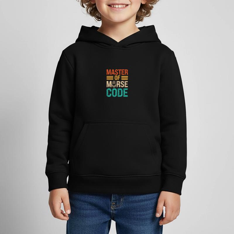 Maître du dicton en code Morse - Conférencier du programme Sweat Premium à capuche enfant bio