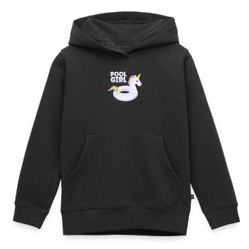 Piscine Fille Licorne Floatie Piscine - Sweat Premium à capuche enfant bio - noir - Devant - AI Model Kid Male (0cm)