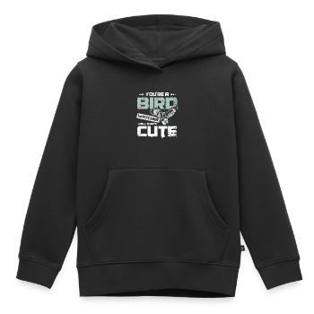Vous êtes un ornithologue amateur, eh bien, c’est mignon fauconnier - Sweat Premium à capuche enfant bio - noir - Devant - AI Model Kid Male (0cm)