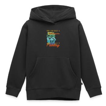Retirementplan Painting künstlerisch Dekorieren - Kinder Premium Organic Hoodie - Schwarz - Vorne - AI Model Kid Male (0cm)