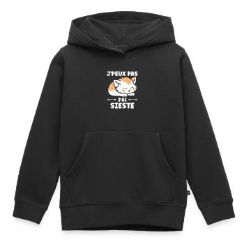 J'ai sieste - Sweat Premium à capuche enfant bio - noir - Devant - AI Model Kid Male (0cm)