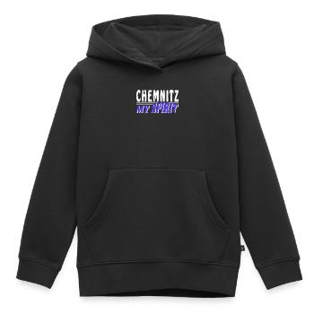 CHEMNITZ MON - Sweat Premium à capuche enfant bio - noir - Devant - AI Model Kid Male (0cm)