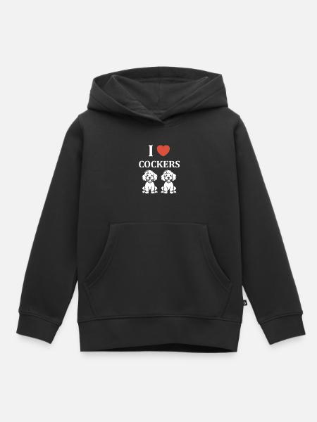 Chien cocker - Sweat Premium à capuche enfant bio - noir