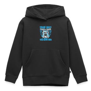 LKW-Fahrer Laster Große Jungs - Kinder Premium Organic Hoodie - Schwarz - Vorne - AI Model Kid Male (0cm)