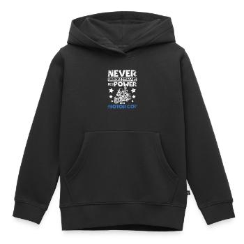 Never underestimate the power of a motor cop - Kids Premium Organic Hoodie - black - Front - AI Model Kid Male (0cm)