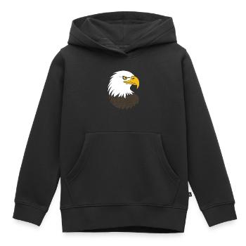 Eagle Bird - Kids Premium Organic Hoodie - black - Front - AI Model Kid Male (0cm)