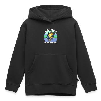 Électricien en formation Technicien d’éclairage Profession de lampe - Sweat Premium à capuche enfant bio - noir - Devant - AI Model Kid Male (0cm)