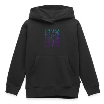 Danse en ligne Danse en ligne Danseuse en ligne Rétro - Sweat Premium à capuche enfant bio - noir - Devant - AI Model Kid Male (0cm)
