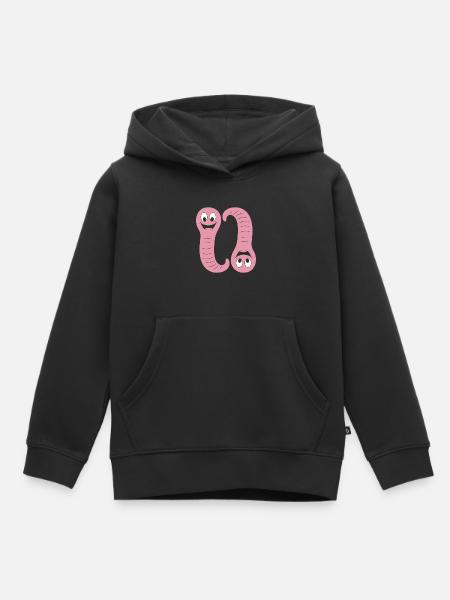 Regenwurm - Kinder Premium Organic Hoodie - Schwarz