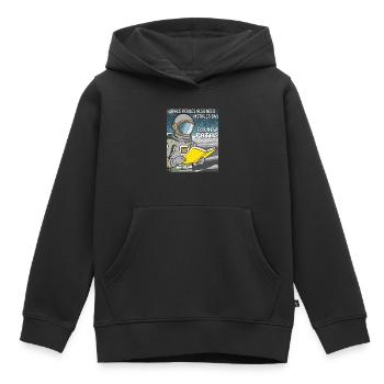 LES HÉROS DE L’ESPACE ONT ÉGALEMENT BESOIN D’INSTRUCTIONS POUR DE NOUVEAUX CHEMINS - Sweat Premium à capuche enfant bio - noir - Devant - AI Model Kid Male (0cm)
