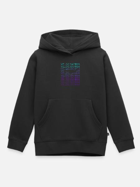 Velociraptor Dinosaurier Retro - Kinder Premium Organic Hoodie - Schwarz