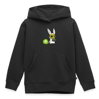 Furzendes Kaninchen - Kinder Premium Organic Hoodie - Schwarz - Vorne - AI Model Kid Male (0cm)