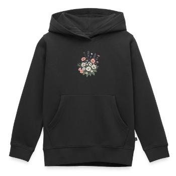 Botanische Glückseligkeit Wildblumenstrauß Naturliebhaber - Kinder Premium Organic Hoodie - Schwarz - Vorne - AI Model Kid Male (0cm)