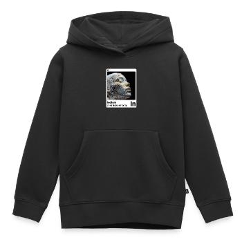 AI am Indium (wt) - Kinder Premium Organic Hoodie - Schwarz - Vorne - AI Model Kid Male (0cm)