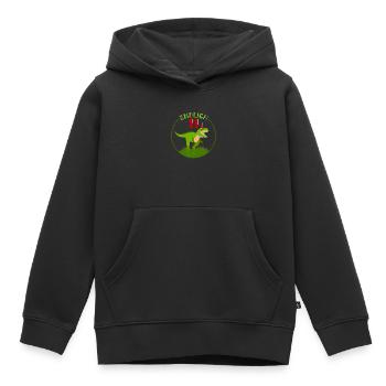 Endlich 11 - 11. Geburtstag - 11 Jahre alt Dino - Kinder Premium Organic Hoodie - Schwarz - Vorne - AI Model Kid Male (0cm)