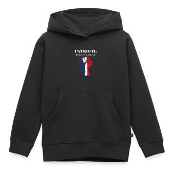 Emblème france patriote - Sweat Premium à capuche enfant bio - noir - Devant - AI Model Kid Male (0cm)
