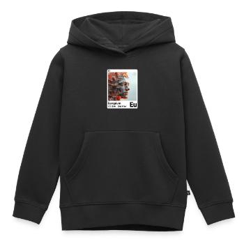 AI am Europium (wt) - Sweat Premium à capuche enfant bio - noir - Devant - AI Model Kid Male (0cm)
