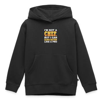 Ich Bin Kein Koch Aber Wasser Anbrennen Profi - Kinder Premium Organic Hoodie - Schwarz - Vorne - AI Model Kid Male (0cm)