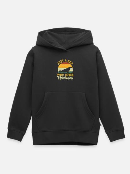 Walross - Kinder Premium Organic Hoodie - Schwarz