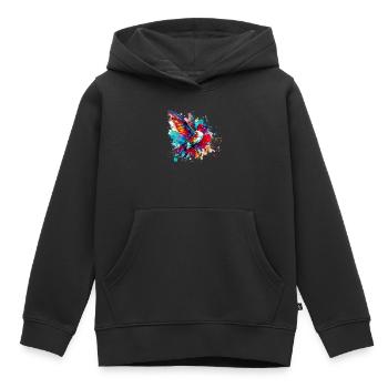 Colibri - Sweat Premium à capuche enfant bio - noir - Devant - AI Model Kid Male (0cm)