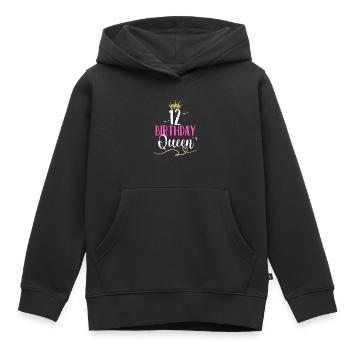 Zwölfter Geburtstag 12 Mädchen Twelve Zwölf Jahre - Kinder Premium Organic Hoodie - Schwarz - Vorne - AI Model Kid Male (0cm)