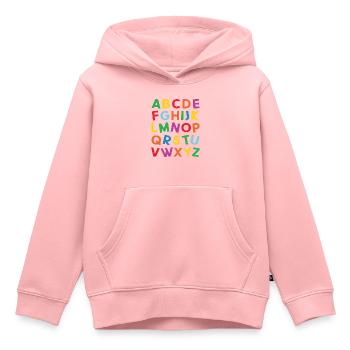 ABC Colorful Alphabet Letters for Reading - Kids Premium Organic Hoodie - rose - Front - AI Model Kid Female (0cm)
