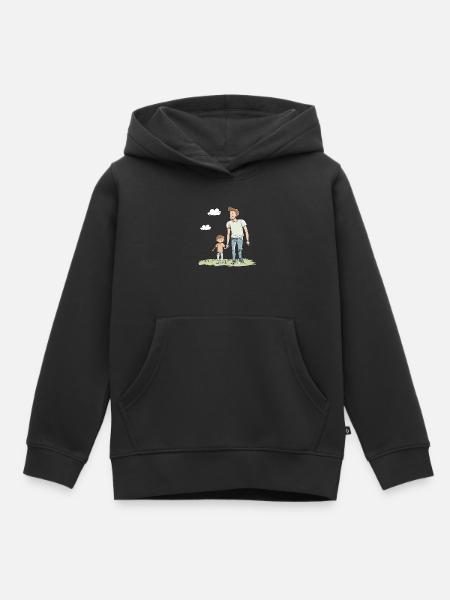Père et fils - Sweat Premium à capuche enfant bio - noir