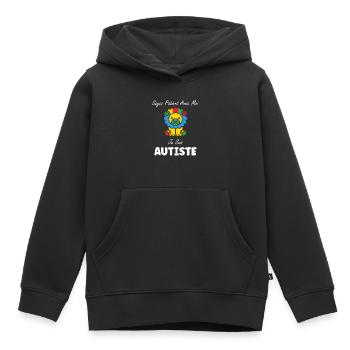 Soyez patient avec moi je suis autiste - Sweat Premium à capuche enfant bio - noir - Devant - AI Model Kid Male (0cm)