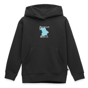 Freistaat Bayern Kontur Flagge 2 - Kinder Premium Organic Hoodie - Schwarz - Vorne - AI Model Kid Male (0cm)