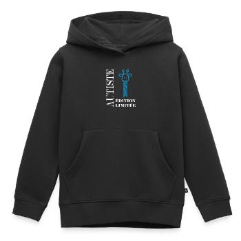 sensibilisation à l'autisme autiste - Sweat Premium à capuche enfant bio - noir - Devant - AI Model Kid Male (0cm)