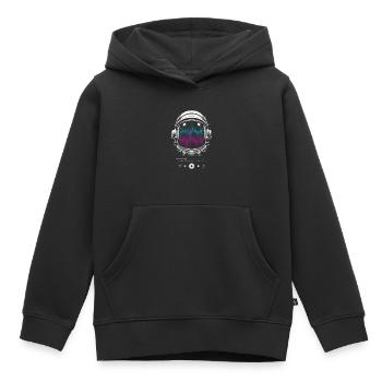 Astronaut Soundtrack Weltraum - Kinder Premium Organic Hoodie - Schwarz - Vorne - AI Model Kid Male (0cm)
