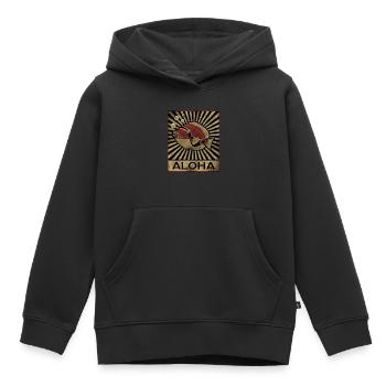 Humuhumunukunukuapua’a Pousseur de récif hawaïen - Sweat Premium à capuche enfant bio - noir - Devant - AI Model Kid Male (0cm)