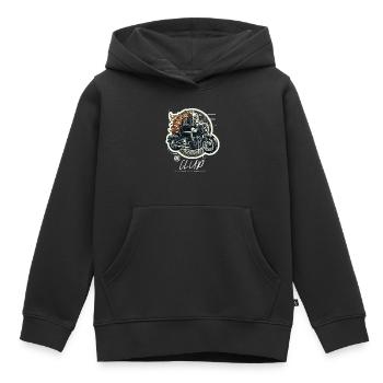 Couvercle de moto - Sweat Premium à capuche enfant bio - noir - Devant - AI Model Kid Male (0cm)