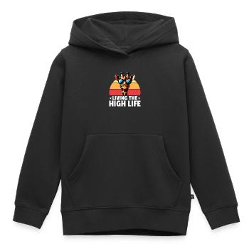 Living The High Life - Kinder Premium Organic Hoodie - Schwarz - Vorne - AI Model Kid Male (0cm)