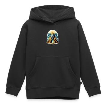 Alienkopf in Pyramide - Kinder Premium Organic Hoodie - Schwarz - Vorne - AI Model Kid Male (0cm)