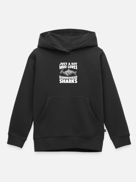 Requin marteau Requin marteau Requin cadeau requin - Sweat Premium à capuche enfant bio - noir