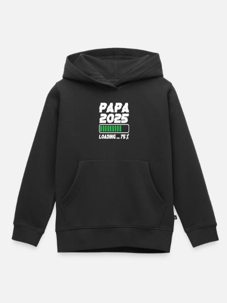 Papa 2025 Loading - Kinder Premium Organic Hoodie - Schwarz