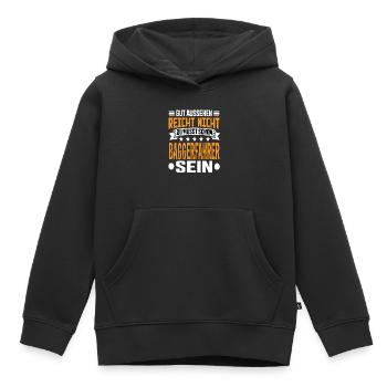 Baggerfahrer Bagger Tiefbau Baugeräteführer Spruch - Kinder Premium Organic Hoodie - Schwarz - Vorne - AI Model Kid Male (0cm)