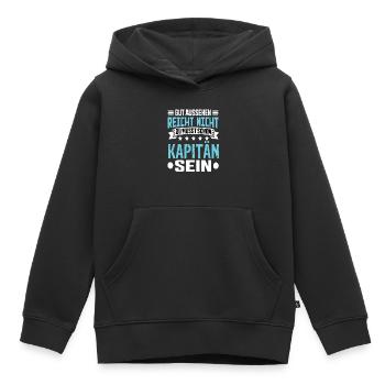Kapitän - Kinder Premium Organic Hoodie - Schwarz - Vorne - AI Model Kid Male (0cm)