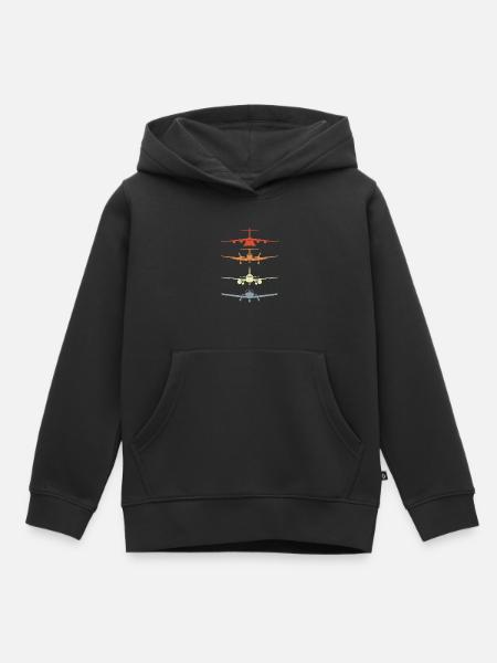 Vintage Flugzeugmodelle - Kinder Premium Organic Hoodie - Schwarz