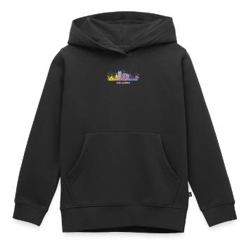 Ligne d’horizon d’Orlando Orlando - Sweat Premium à capuche enfant bio - noir - Devant - AI Model Kid Male (0cm)